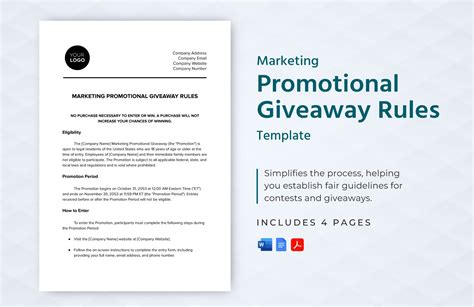 giveaway contest rules template